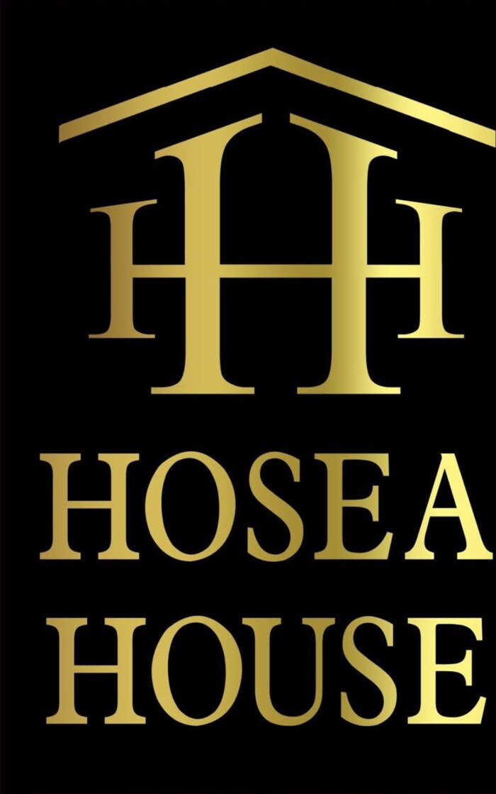 Hosea House logo: a gold H monogram under a roofline above the words Hosea House