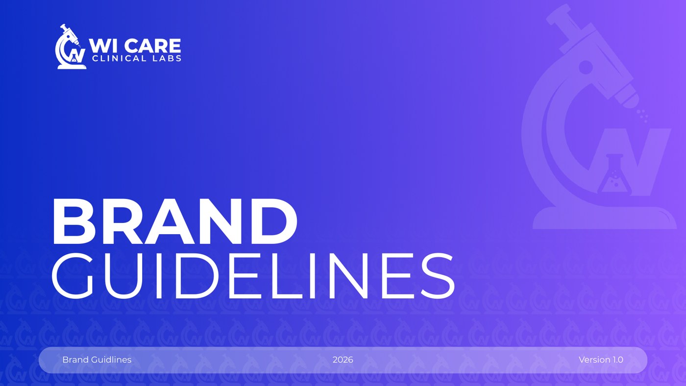 Cover of the Wi Care Clinical Labs brand guidelines
